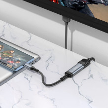 USB C į HDTV konvertavimo kabelis Hoco UA43A 4K 30Hz 0,2 m metalo pilkas USB C į HDTV konvertavimo kabelis Hoco UA43A 4K 30Hz 0,2 m metalo pilkas