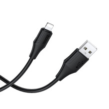 Silikoninis laidas USB A į Lightning Hoco 2,4A 1 m X124 juodas Silikoninis laidas USB A į Lightning Hoco 2,4A 1 m X124 juodas