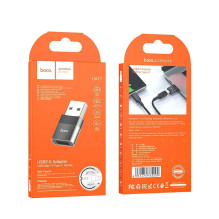 Adapteris OTG USB A į USB C Hoco UA17 juodas Adapteris OTG USB A į USB C Hoco UA17 juodas