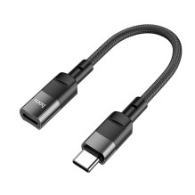Adapteris OTG USB C į Lightning Hoco 3A 0,1 m U107 juodas