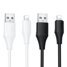 Silicone Cable USB A to Lightning Hoco 2,4A 1 m X124 black