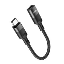 Adapteris OTG USB C į Lightning Hoco 3A 0,1 m U107 juodas