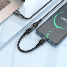 Adapteris OTG USB C į Lightning Hoco 3A 0,1 m U107 juodas