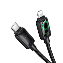 Cable with LCD USB C to Lightning Hoco PD 30W 1,2 m U146 black Cable with LCD USB C to Lightning Hoco PD 30W 1,2 m U146 black