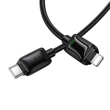 Laidas su LCD ekranu USB C - Lightning Hoco PD 30W 1,2 m U146 juodas