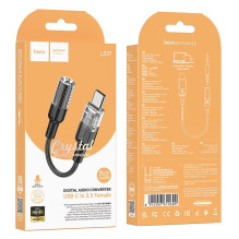 Adapter AUX USB C to Jack 3,5 mm Hoco 0,15 m LS37 transparent black Adapter AUX USB C to Jack 3,5 mm Hoco 0,15 m LS37 transparent black