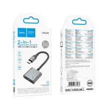 Adapter AUX USB C to 2x USB C max 10W Hoco UPA34A UPA34A gray Adapter AUX USB C to 2x USB C max 10W Hoco UPA34A UPA34A gray