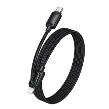 Laidas su LCD ekranu USB C - Lightning Hoco PD 30W 1,2 m U146 juodas
