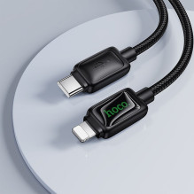 Cable with LCD USB C to Lightning Hoco PD 30W 1,2 m U146 black Cable with LCD USB C to Lightning Hoco PD 30W 1,2 m U146 black