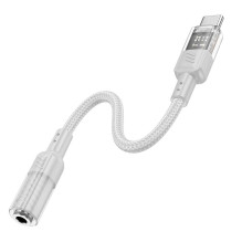Adapter AUX USB C to Jack 3,5 mm Hoco 0,15 m LS37 transparent gray