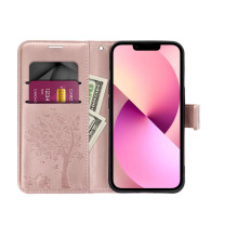 Atverčiamas dėklas, skirtas „Samsung A36 5G Mezzo Book tree“, rožinio aukso spalvos. Atverčiamas dėklas, skirtas „Samsung A36 5G Mezzo Book tree“, rožinio aukso spalvos.