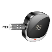 Adapteris AUX „Bluetooth“ lizdas 3,5 mm Hoco su ekranu E80, juodas Adapteris AUX „Bluetooth“ lizdas 3,5 mm Hoco su ekranu E80, juodas