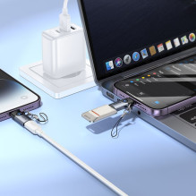 Adapteris OTG Lightning į USB C Hoco 2A UA46A pilkas Adapteris OTG Lightning į USB C Hoco 2A UA46A pilkas