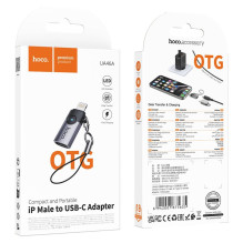 Adapter OTG Lightning to USB C Hoco 2A UA46A gray Adapter OTG Lightning to USB C Hoco 2A UA46A gray