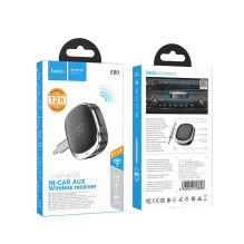 Adapter AUX bluetooth Jack 3,5 mm Hoco with display E80 black Adapter AUX bluetooth Jack 3,5 mm Hoco with display E80 black
