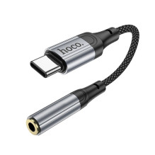 Adapteris AUX USB C į 3,5 mm lizdą Hoco 0,12 m LS36 juodas Adapteris AUX USB C į 3,5 mm lizdą Hoco 0,12 m LS36 juodas