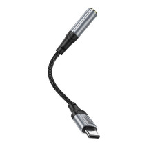 Adapteris AUX USB C į 3,5 mm lizdą Hoco 0,12 m LS36 juodas Adapteris AUX USB C į 3,5 mm lizdą Hoco 0,12 m LS36 juodas