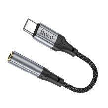 Adapteris AUX USB C į 3,5 mm lizdą Hoco 0,12 m LS36 juodas Adapteris AUX USB C į 3,5 mm lizdą Hoco 0,12 m LS36 juodas