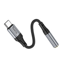 Adapteris AUX USB C į 3,5 mm lizdą Hoco 0,12 m LS36 juodas Adapteris AUX USB C į 3,5 mm lizdą Hoco 0,12 m LS36 juodas