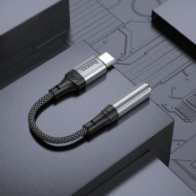 Adapter AUX USB C to Jack 3,5 mm Hoco 0,12 m LS36 black