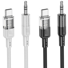 Cable AUX Jack 3,5 mm to USB C Hoco 1,2 m UPA27 black