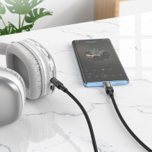 Kabelis AUX Jack 3,5 mm - USB C Hoco 1,2 m UPA27 juodas Kabelis AUX Jack 3,5 mm - USB C Hoco 1,2 m UPA27 juodas
