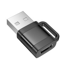 Adapteris OTG USB A į USB C Hoco 3A UA31D juodas Adapteris OTG USB A į USB C Hoco 3A UA31D juodas