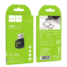 Adapteris OTG USB A į USB C Hoco 3A UA31D juodas Adapteris OTG USB A į USB C Hoco 3A UA31D juodas