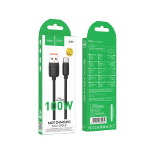 USB A į USB C laidas Hoco PD 5A 100W 1 m X115 juodas