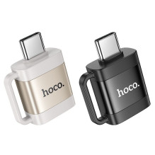 Adapter OTG USB C to USB A Hoco 3A UA31C black Adapter OTG USB C to USB A Hoco 3A UA31C black