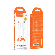 Cable USB C to USB C Hoco PD 5A 240W 1 m X115 white