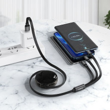 Laidas 3in1 USB A į Lightning / Micro USB / USB C Hoco 2A 1 m X78 juodas Laidas 3in1 USB A į Lightning / Micro USB / USB C Hoco 2A 1 m X78 juodas