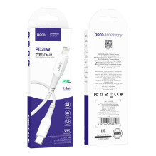USB C - Lightning kabelis Hoco PD 3A 20W 1 m X70 baltas