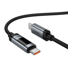 Duomenų kabelis su skaitmeniniu ekranu USB C į USB C Hoco PD 6A 240W 1,2 m U148 juodas Duomenų kabelis su skaitmeniniu ekranu USB C į USB C Hoco PD 6A 240W 1,2 m U148 juodas