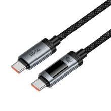 Duomenų kabelis su skaitmeniniu ekranu USB C į USB C Hoco PD 6A 240W 1,2 m U148 juodas Duomenų kabelis su skaitmeniniu ekranu USB C į USB C Hoco PD 6A 240W 1,2 m U148 juodas