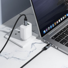 Data Cable with digital display USB C to USB C Hoco PD 6A 240W 1,2 m U148 black