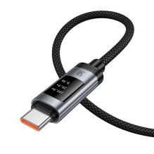 Duomenų kabelis su skaitmeniniu ekranu USB A į USB C Hoco PD 6A 100W 1,2 m U148 juodas Duomenų kabelis su skaitmeniniu ekranu USB A į USB C Hoco PD 6A 100W 1,2 m U148 juodas