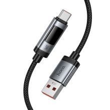 Duomenų kabelis su skaitmeniniu ekranu USB A į USB C Hoco PD 6A 100W 1,2 m U148 juodas Duomenų kabelis su skaitmeniniu ekranu USB A į USB C Hoco PD 6A 100W 1,2 m U148 juodas