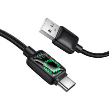 Laidas su LCD ekranu USB A į USB C Hoco 3A 1,2 m U146 juodas Laidas su LCD ekranu USB A į USB C Hoco 3A 1,2 m U146 juodas