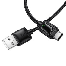 Laidas su LCD ekranu USB A į USB C Hoco 3A 1,2 m U146 juodas Laidas su LCD ekranu USB A į USB C Hoco 3A 1,2 m U146 juodas