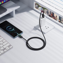 Laidas su LCD ekranu USB A į USB C Hoco 3A 1,2 m U146 juodas Laidas su LCD ekranu USB A į USB C Hoco 3A 1,2 m U146 juodas