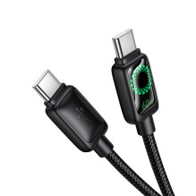 Laidas su LCD ekranu USB C į USB C Hoco 3A 60W 1,2 m U146 juodas Laidas su LCD ekranu USB C į USB C Hoco 3A 60W 1,2 m U146 juodas