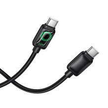 Laidas su LCD ekranu USB C į USB C Hoco 3A 60W 1,2 m U146 juodas Laidas su LCD ekranu USB C į USB C Hoco 3A 60W 1,2 m U146 juodas