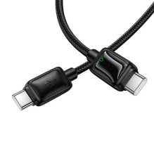 Cable with LCD USB C to USB C Hoco 3A 60W 1,2 m U146 black Cable with LCD USB C to USB C Hoco 3A 60W 1,2 m U146 black