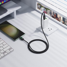 Laidas su LCD ekranu USB C į USB C Hoco 3A 60W 1,2 m U146 juodas Laidas su LCD ekranu USB C į USB C Hoco 3A 60W 1,2 m U146 juodas