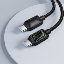 Laidas su LCD ekranu USB C į USB C Hoco 3A 60W 1,2 m U146 juodas Laidas su LCD ekranu USB C į USB C Hoco 3A 60W 1,2 m U146 juodas