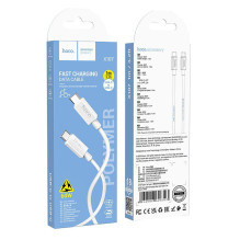 USB C laidas į USB C Hoco 3A 60W 1 m X107 baltas