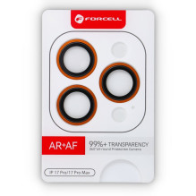 iPhone 17 Pro / 17 Pro Max kameros stiklas Forcell Premium oranžinis
