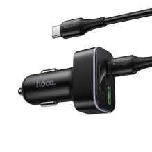 Car charger Hoco USB A + USB C PD QC3.0 48W + cable USB C to C Z63B black Car charger Hoco USB A + USB C PD QC3.0 48W + cable USB C to C Z63B black