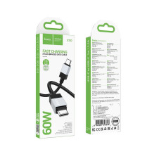 USB-C laidas į USB-C Hoco 3A 60W 1 m X110 juodas